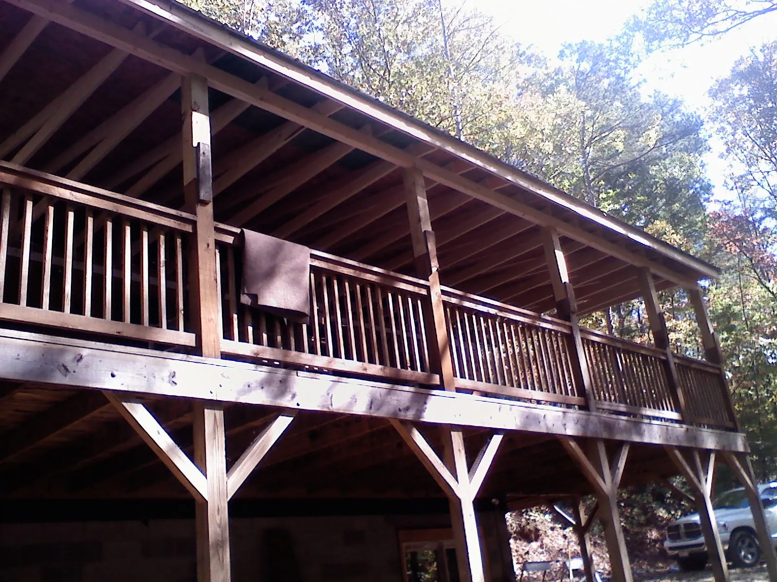 Timber framing under a new elevated porch and deck — Roof Leak Repair in Warrensville by Roofing Brothers